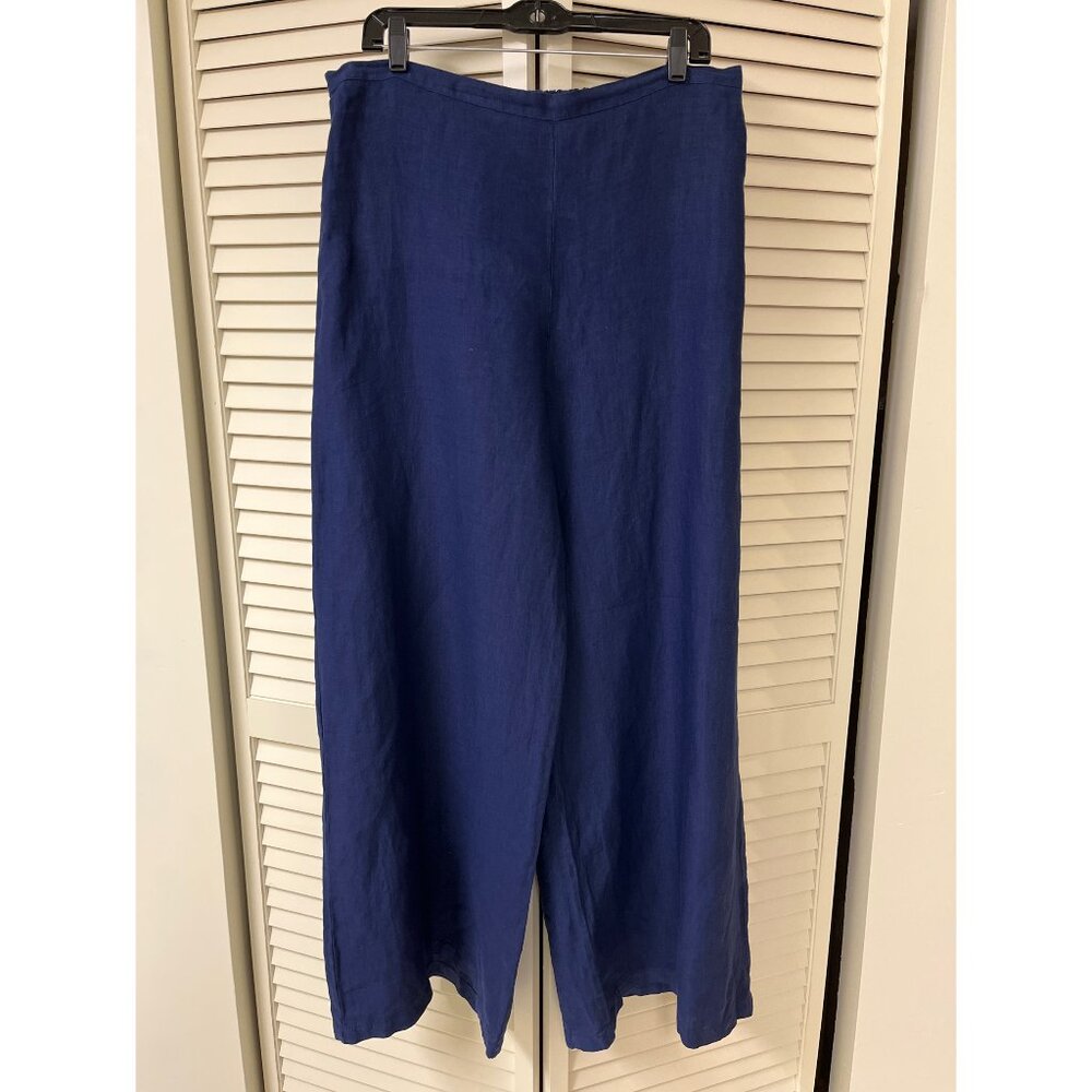 Bryn Walker Linen Dress Pants Navy XL 14 16 NWT